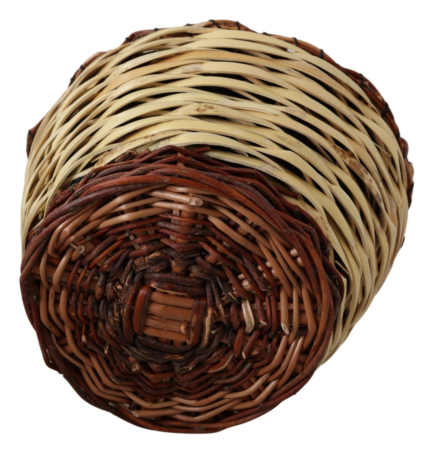 Dolce & Gabbana – Beigefarbene Einkaufstasche aus geflochtenem Rattankorb aus Holz