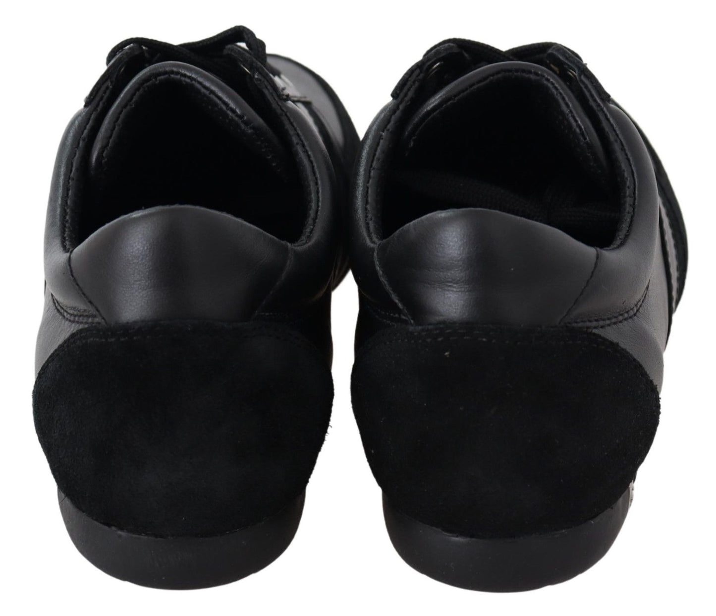 Dolce & Gabbana – Schwarze, lässige Sneakers aus Leder mit Logo
