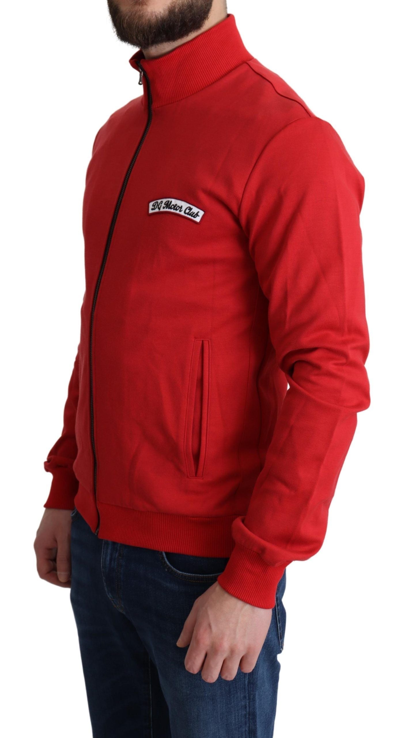 Dolce & Gabbana Roter DG Motor Club Cardigan-Pullover mit Reißverschluss