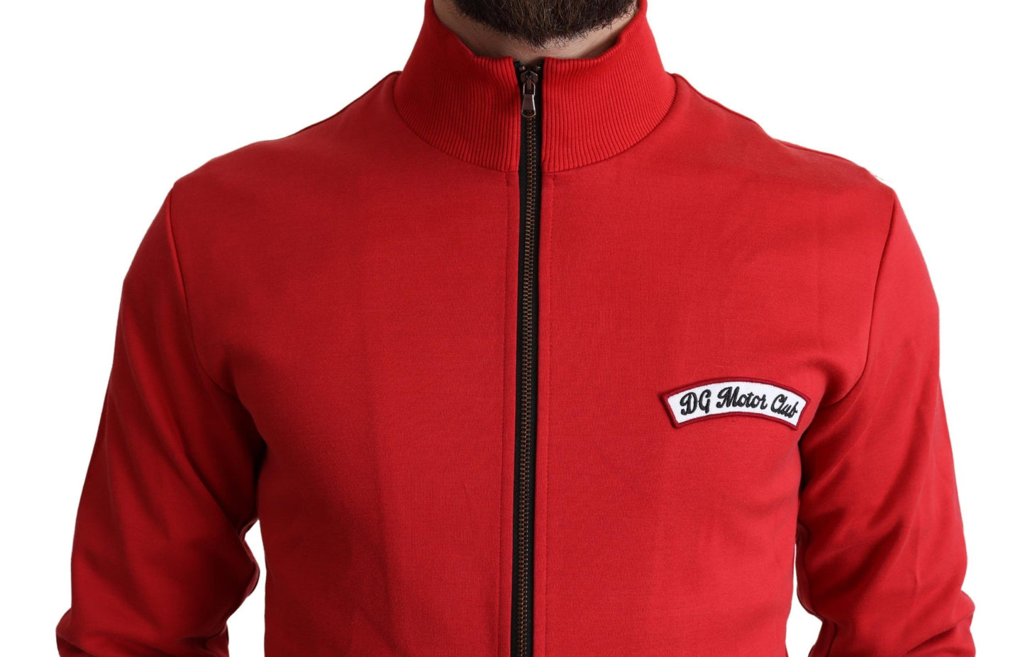 Dolce & Gabbana Roter DG Motor Club Cardigan-Pullover mit Reißverschluss