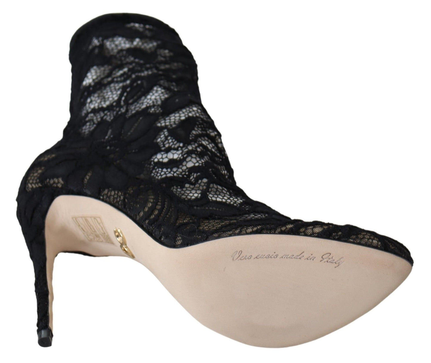 Dolce & Gabbana – Taormina – Stiefel mit hohem Absatz und schwarzer Spitze