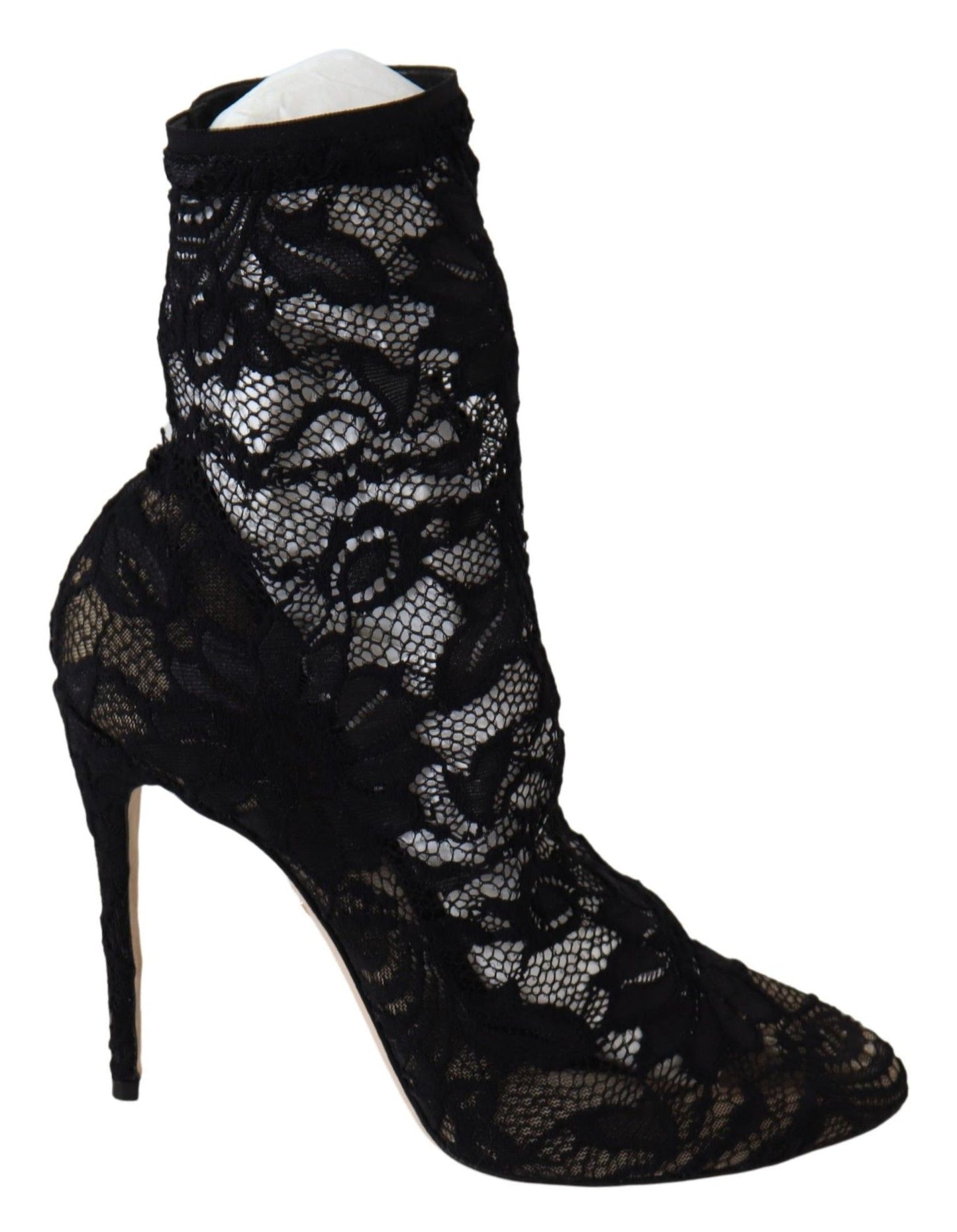 Dolce & Gabbana – Taormina – Stiefel mit hohem Absatz und schwarzer Spitze