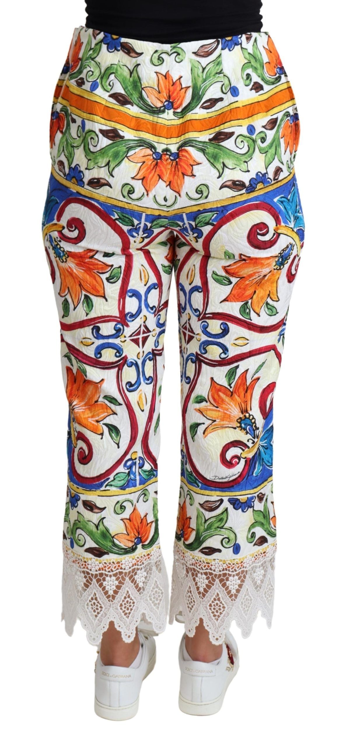 Dolce & Gabbana – Baumwollhose mit mehrfarbigem Majolika-Print