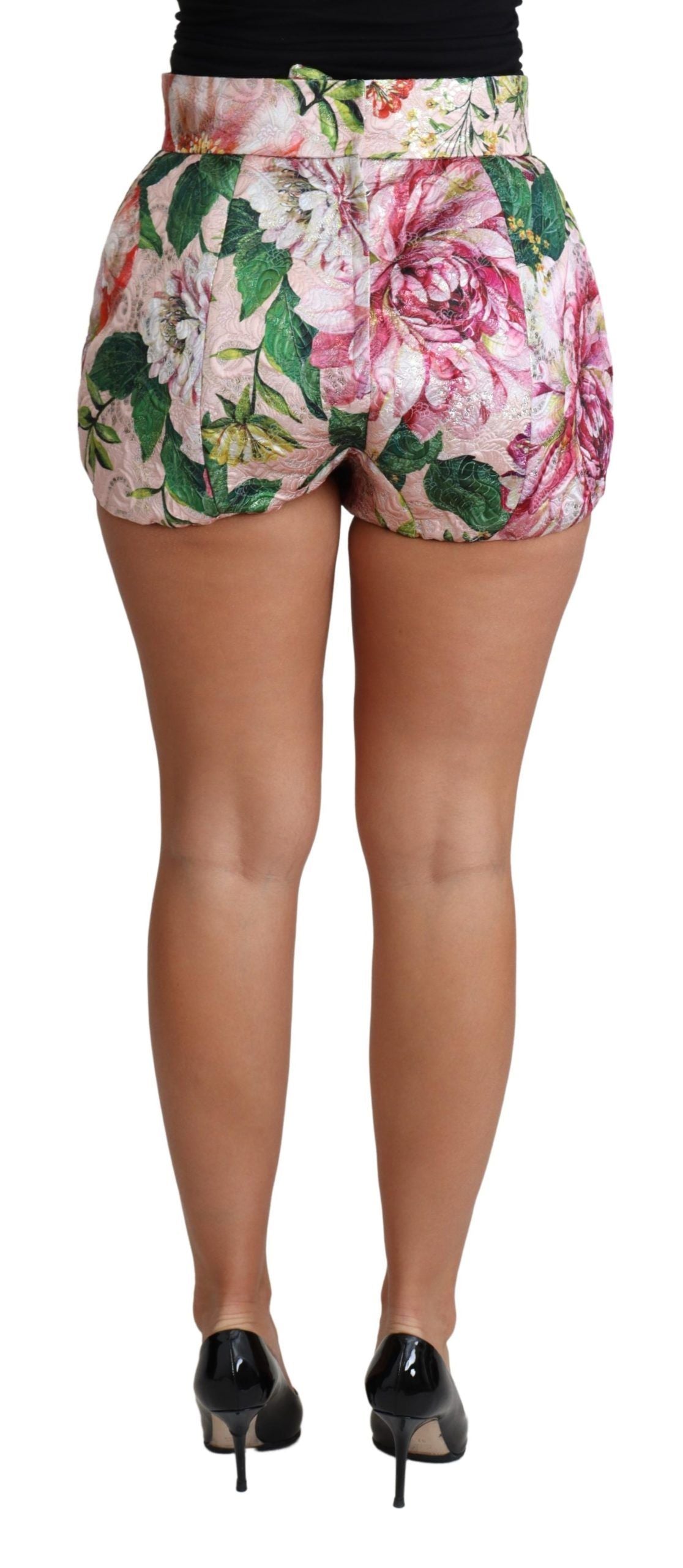 Dolce & Gabbana – Hotpants-Shorts aus rosa Baumwolle mit Blumenmuster
