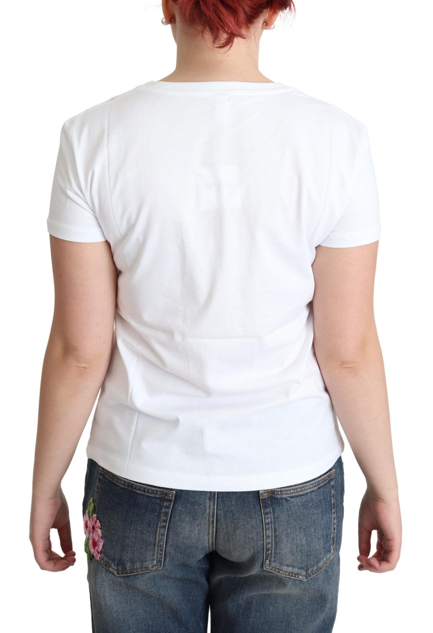 Moschino – Weißes Baumwoll-T-Shirt mit Sunny Milano-Print