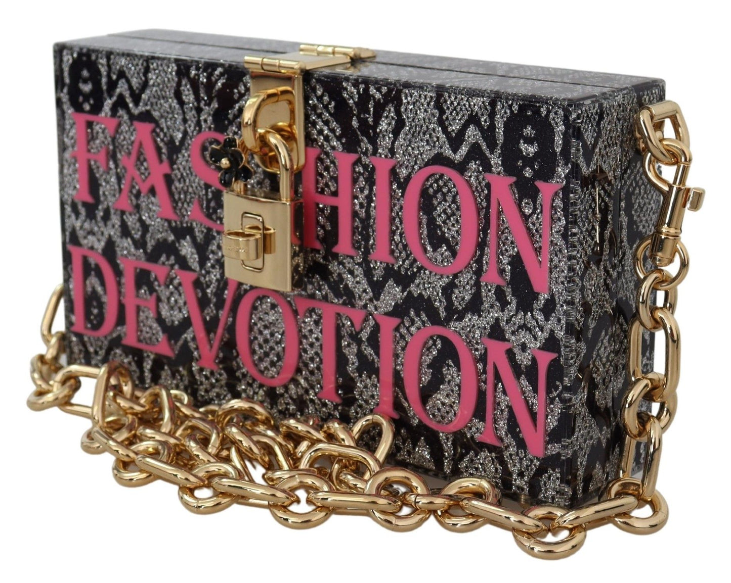 Dolce & Gabbana Graue Fashion Devotion Clutch Plexi SICILY BOX Geldbörse