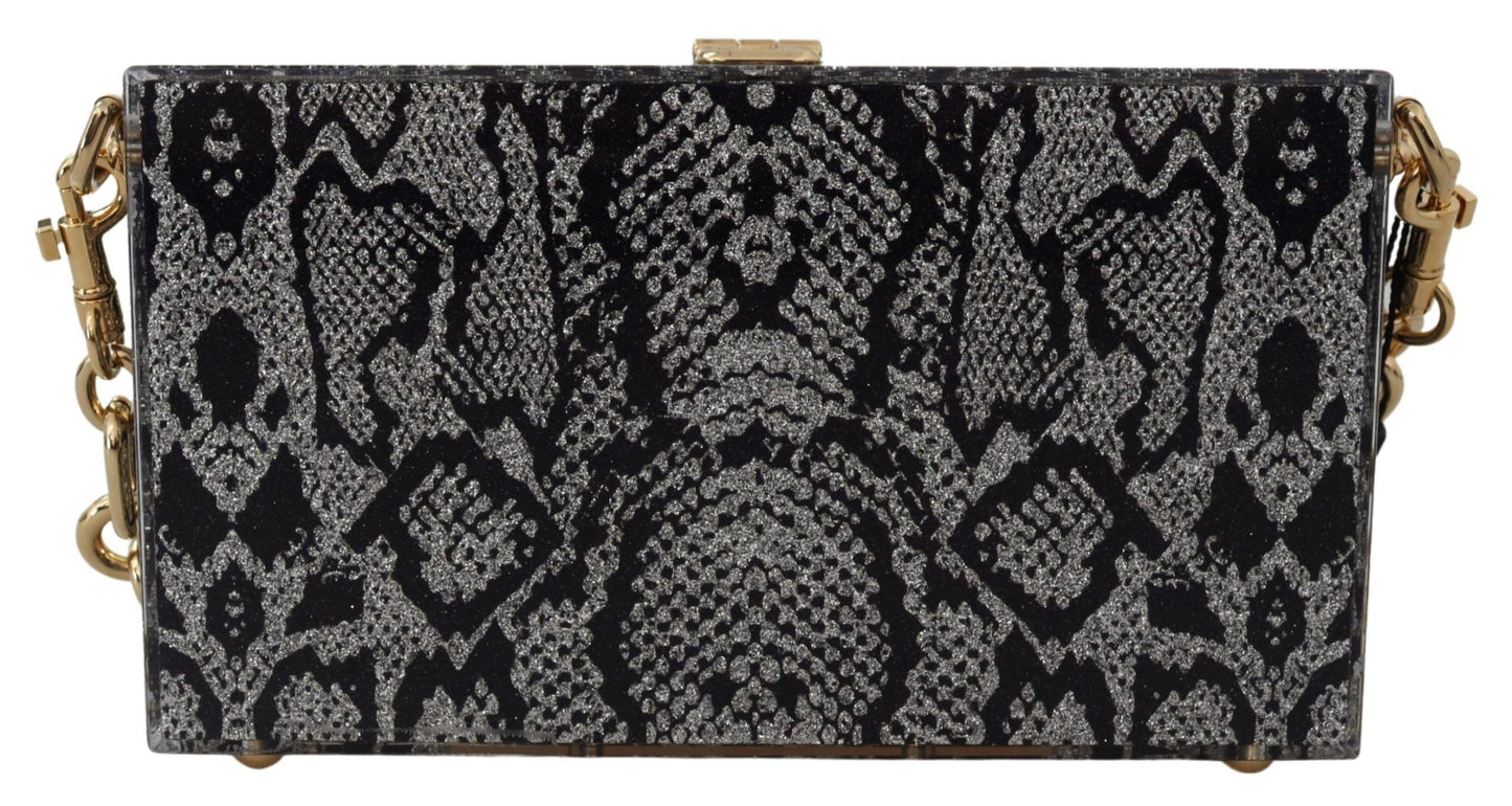 Dolce & Gabbana Graue Fashion Devotion Clutch Plexi SICILY BOX Geldbörse