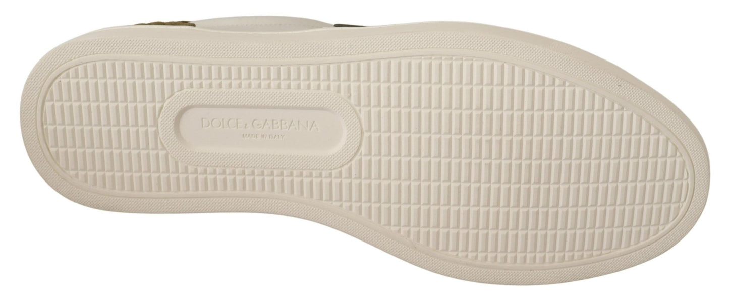 Dolce & Gabbana Weiße Wildleder Herren Low Tops Sneakers
