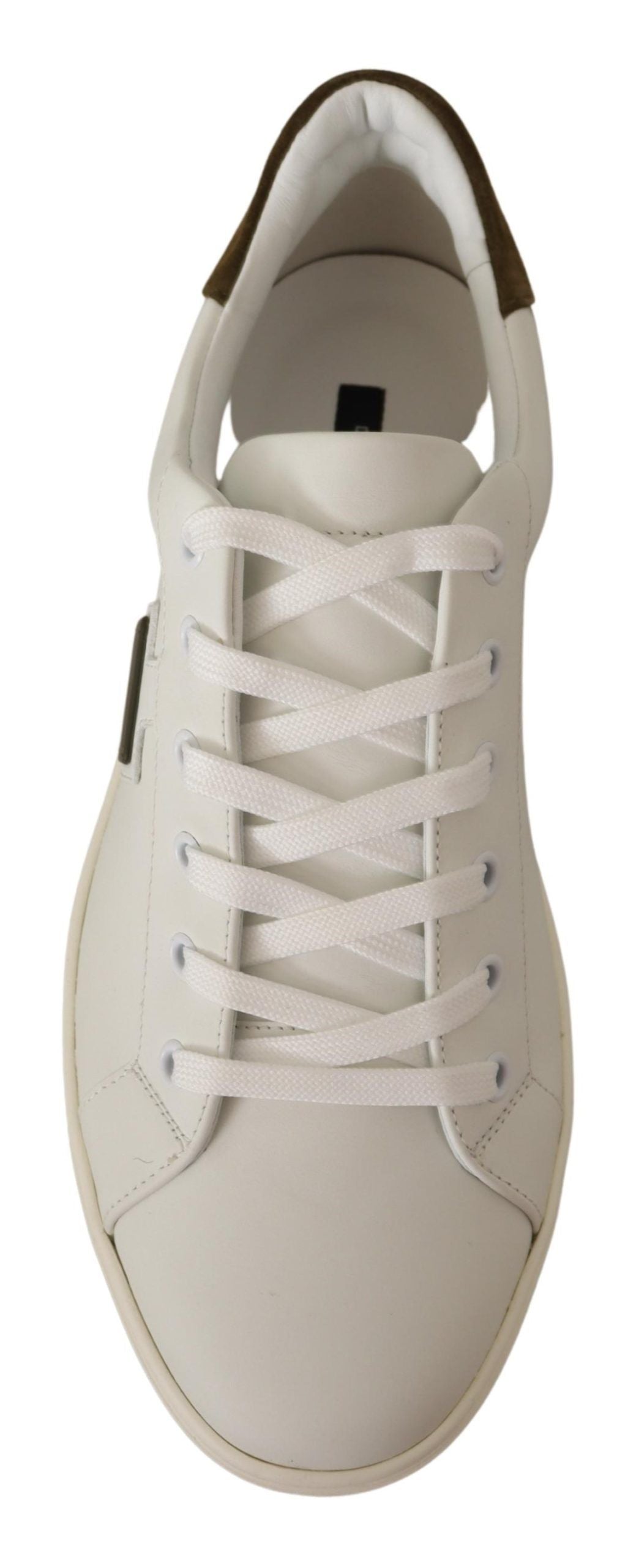 Dolce & Gabbana Weiße Wildleder Herren Low Tops Sneakers