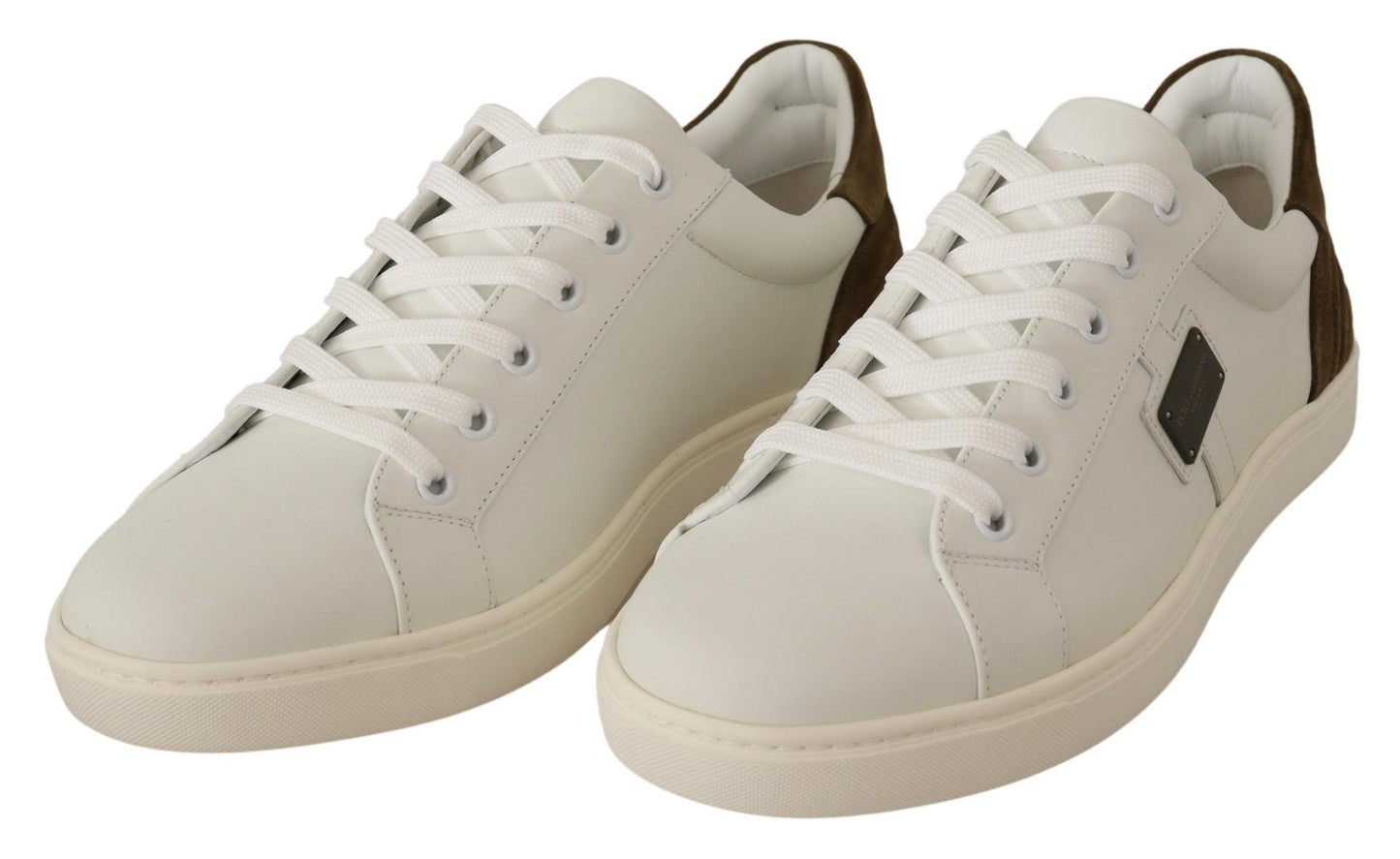 Dolce & Gabbana Weiße Wildleder Herren Low Tops Sneakers
