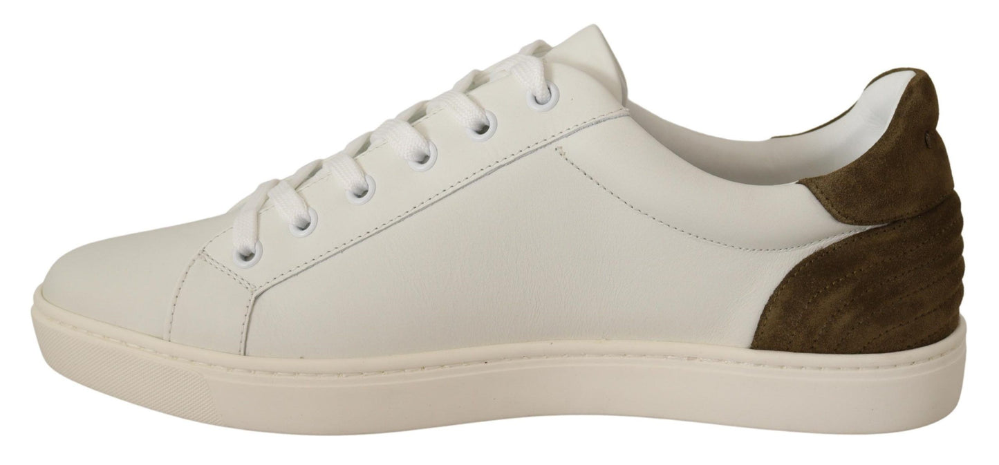 Dolce & Gabbana Weiße Wildleder Herren Low Tops Sneakers