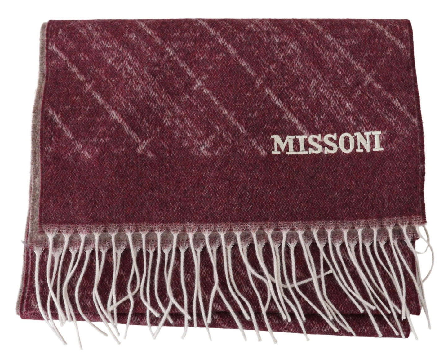 Missoni – Kastanienbrauner Unisex-Halswickelschal aus 100 % Kaschmir mit Fransen