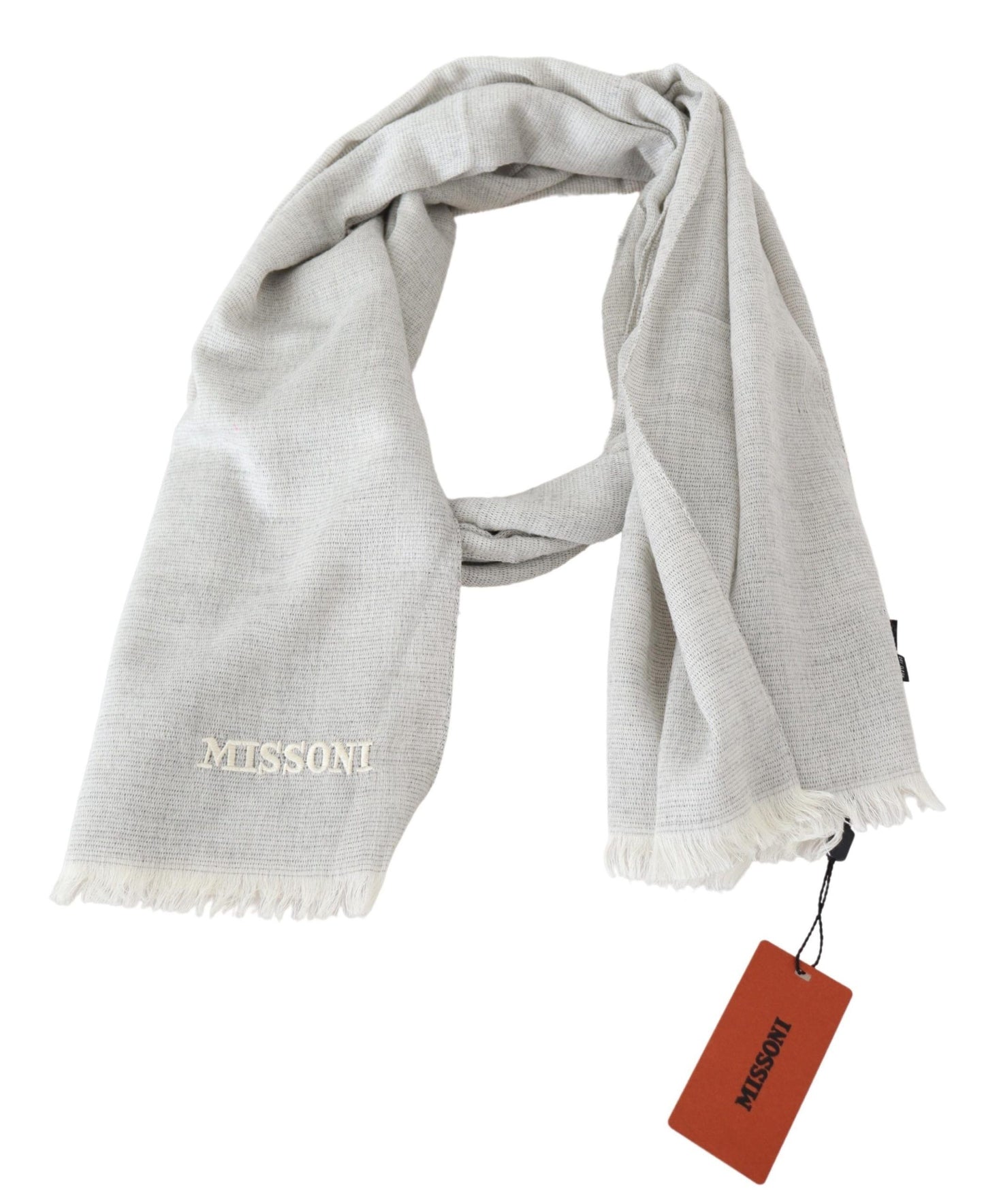 Missoni Grauer Unisex-Halswickelschal aus Wollstrick