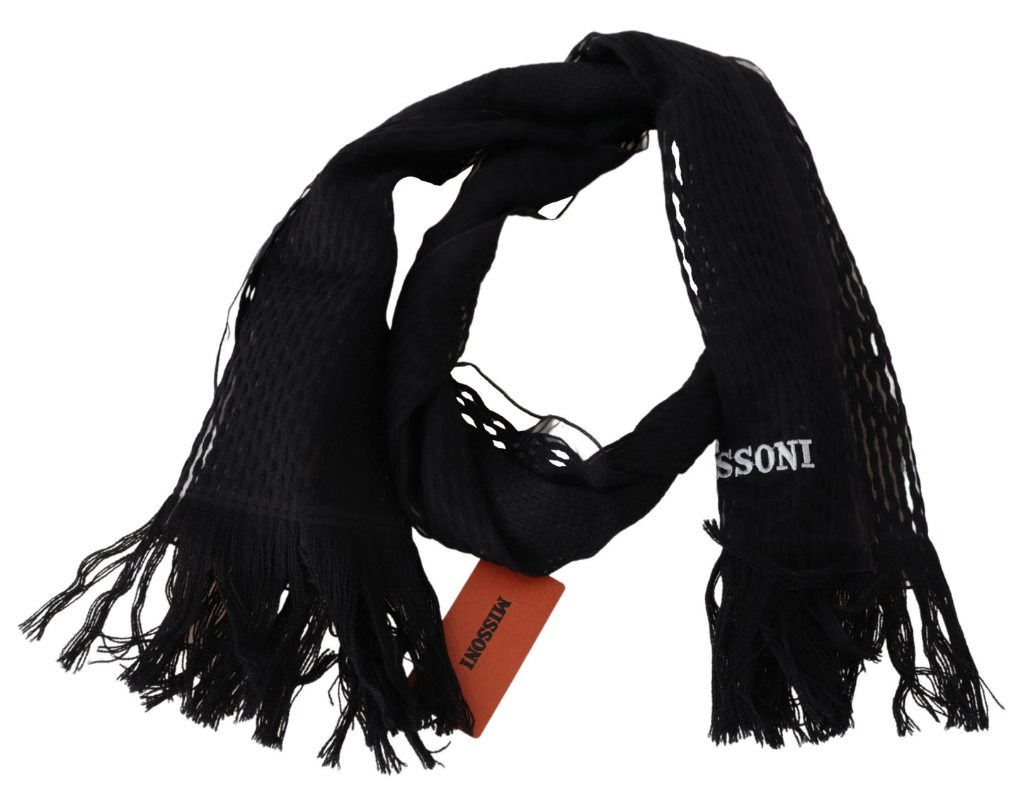 Missoni – Schwarzer Unisex-Halswärmer-Wickelschal aus Wolle