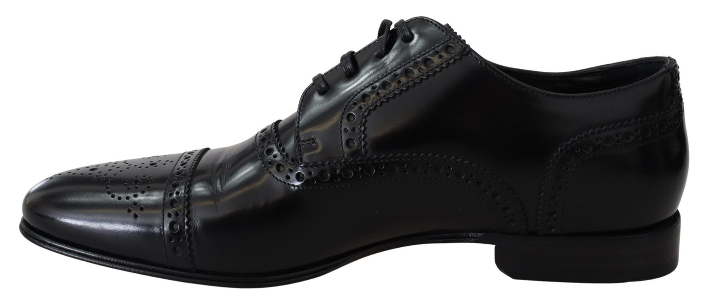 Dolce & Gabbana Herren Derby-Loafer aus schwarzem Leder