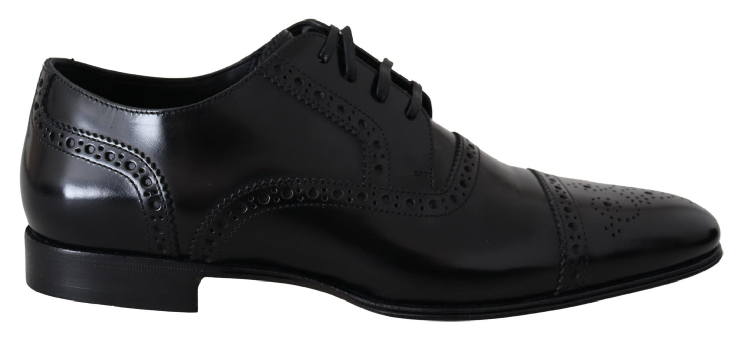 Dolce & Gabbana Herren Derby-Loafer aus schwarzem Leder