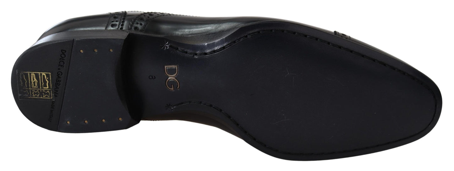 Dolce & Gabbana Herren Derby-Loafer aus schwarzem Leder