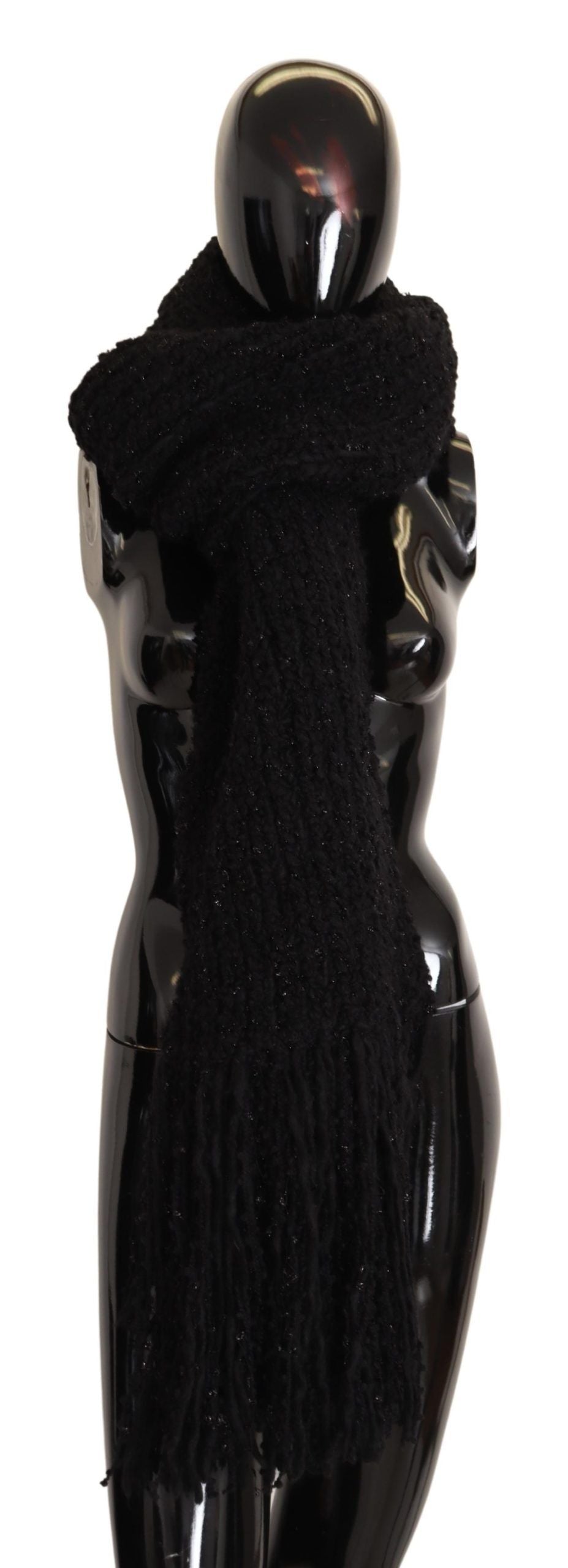 Dolce & Gabbana – Schwarzer Strickschal aus Schurwolle