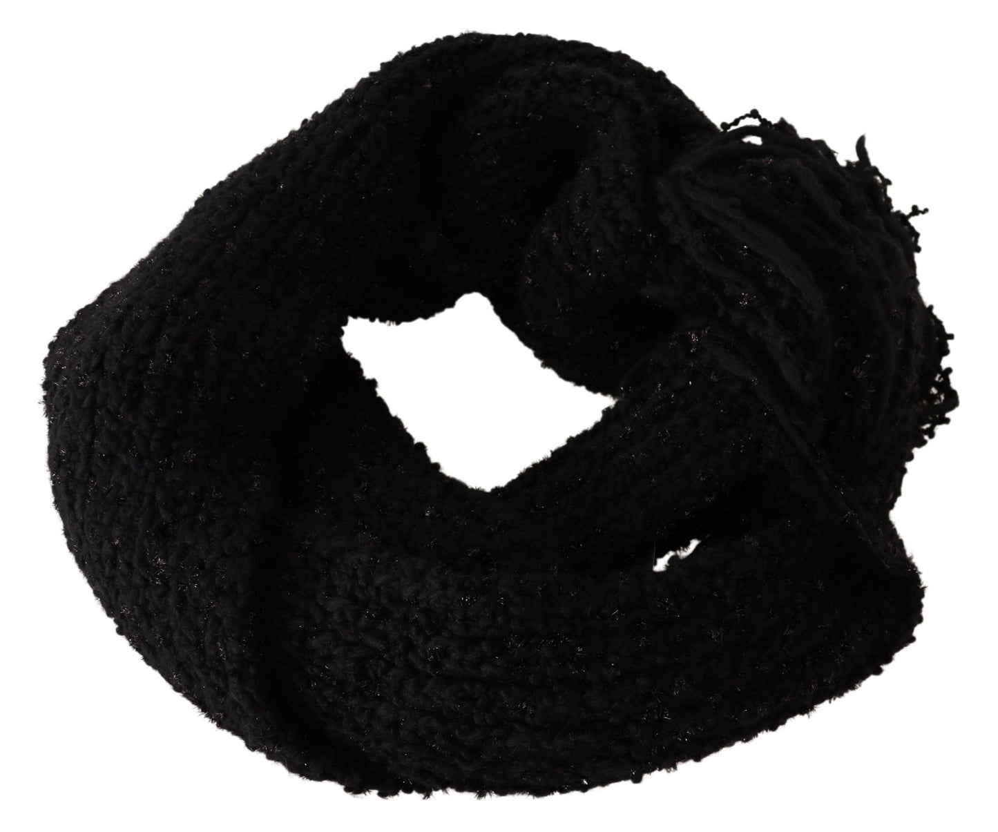 Dolce & Gabbana – Schwarzer Strickschal aus Schurwolle