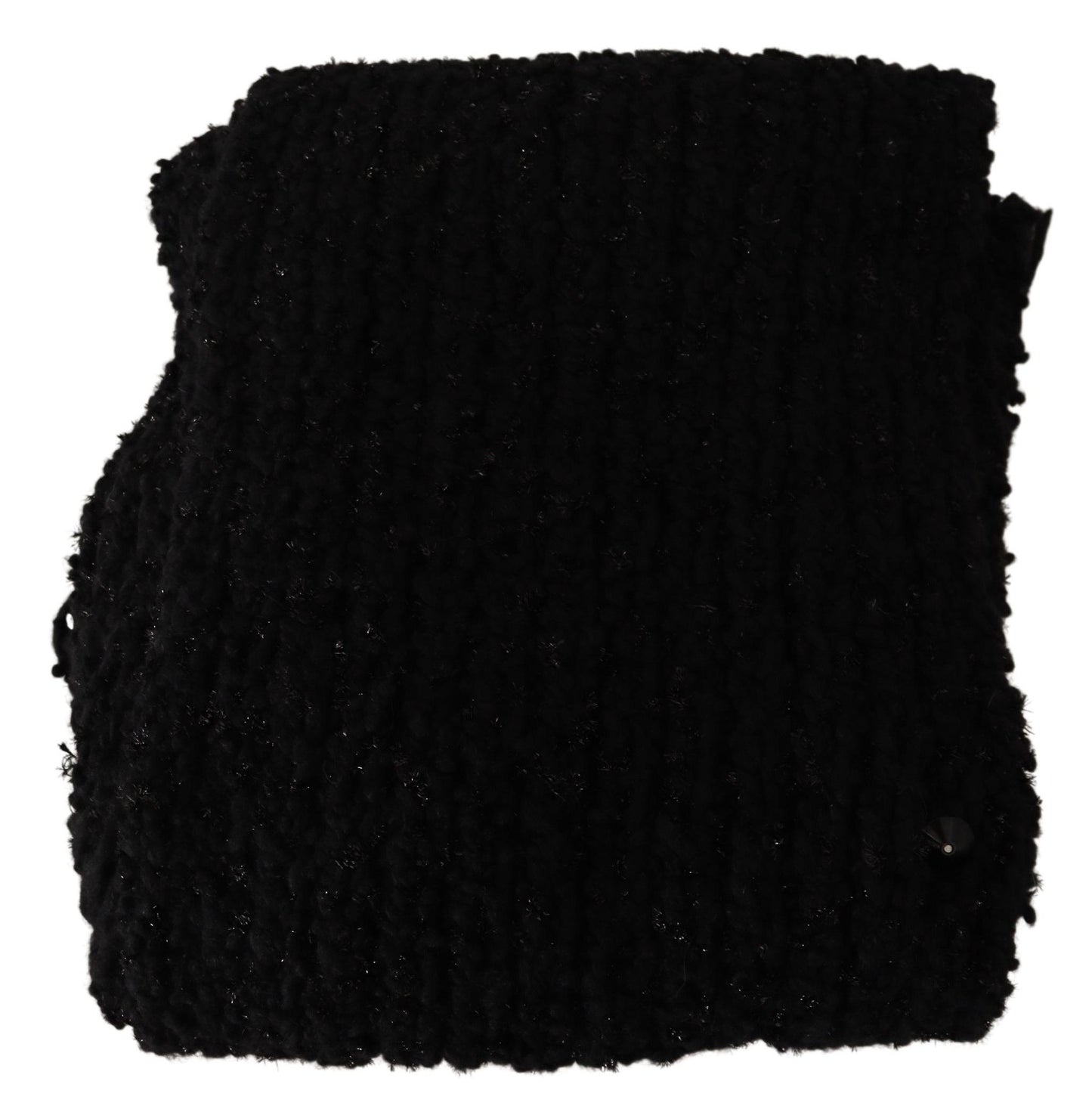 Dolce & Gabbana – Schwarzer Strickschal aus Schurwolle