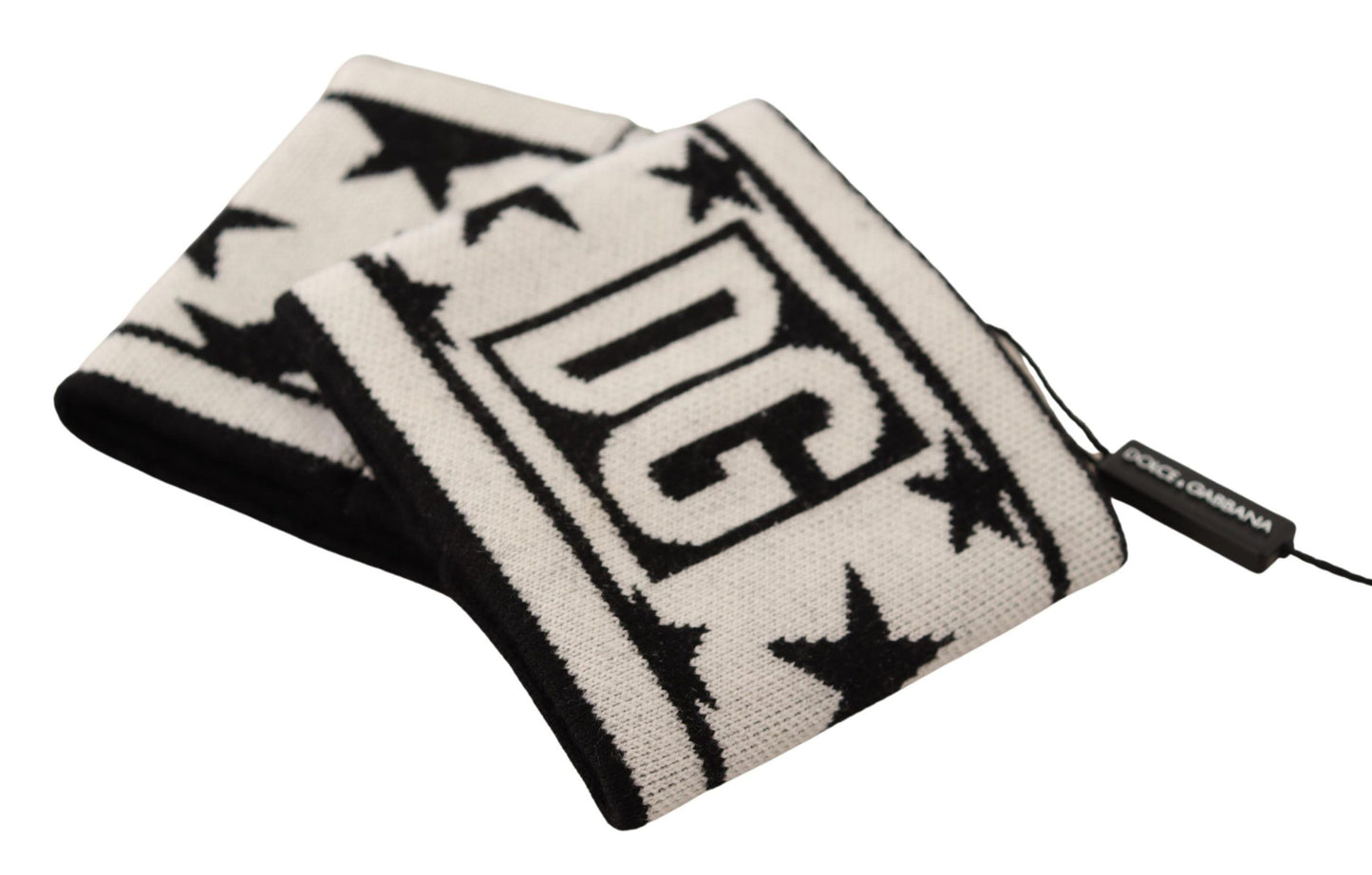 Dolce & Gabbana – Armband aus weißer und schwarzer Wolle mit Logo #DGMILLENNIALS