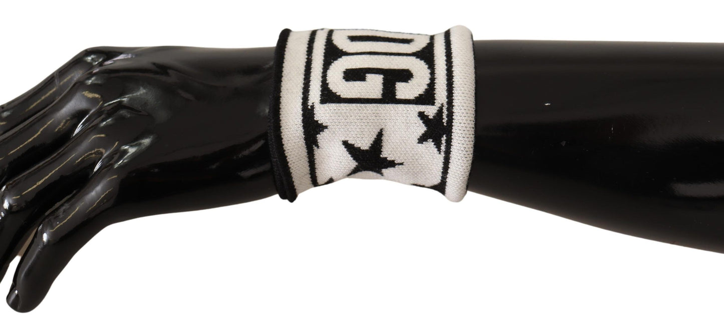Dolce & Gabbana – Armband aus weißer und schwarzer Wolle mit Logo #DGMILLENNIALS