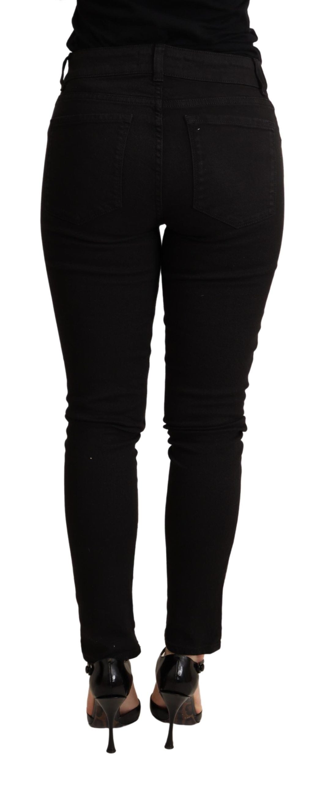 Dolce & Gabbana – Schwarze Skinny-Jeanshose aus Baumwollstretch