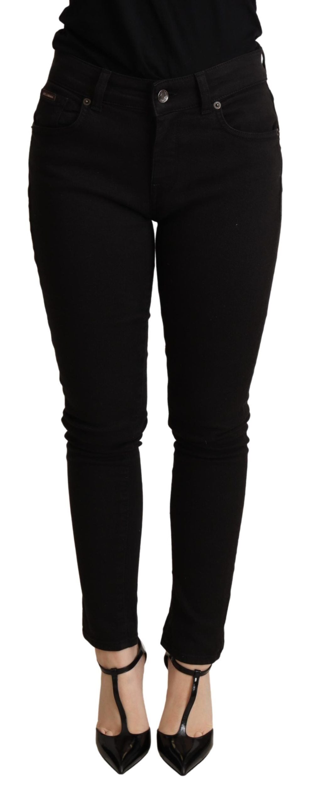 Dolce & Gabbana – Schwarze Skinny-Jeanshose aus Baumwollstretch