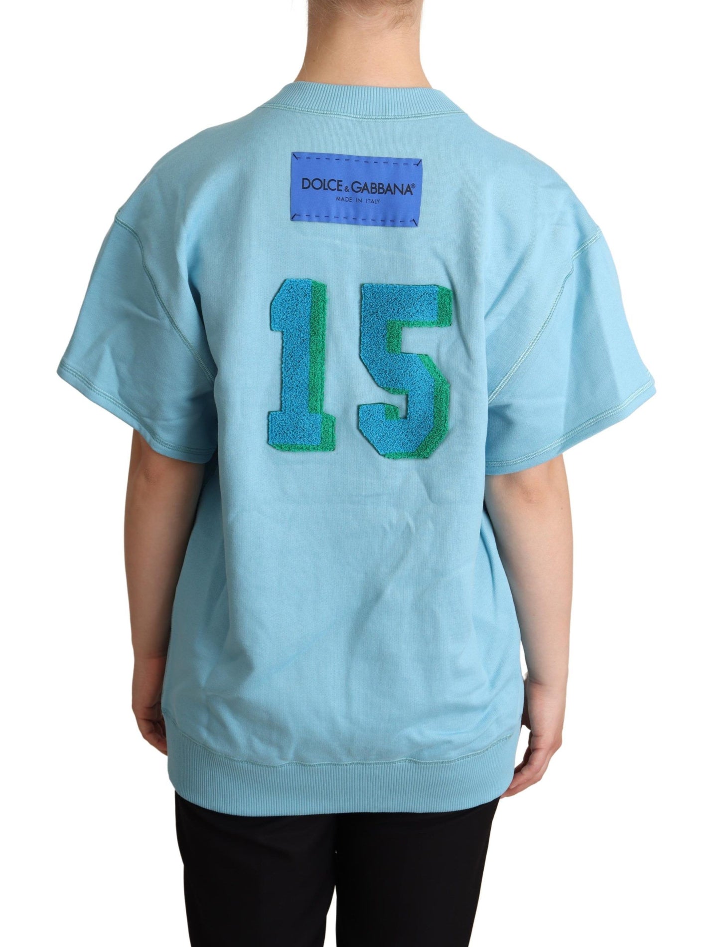Dolce & Gabbana Blaues T-Shirt mit Herzkönigin-Karte