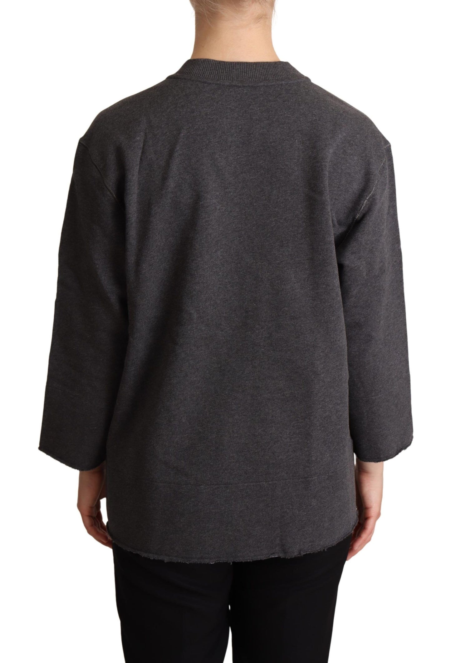 Dolce & Gabbana Grau bestickter Damenpullover