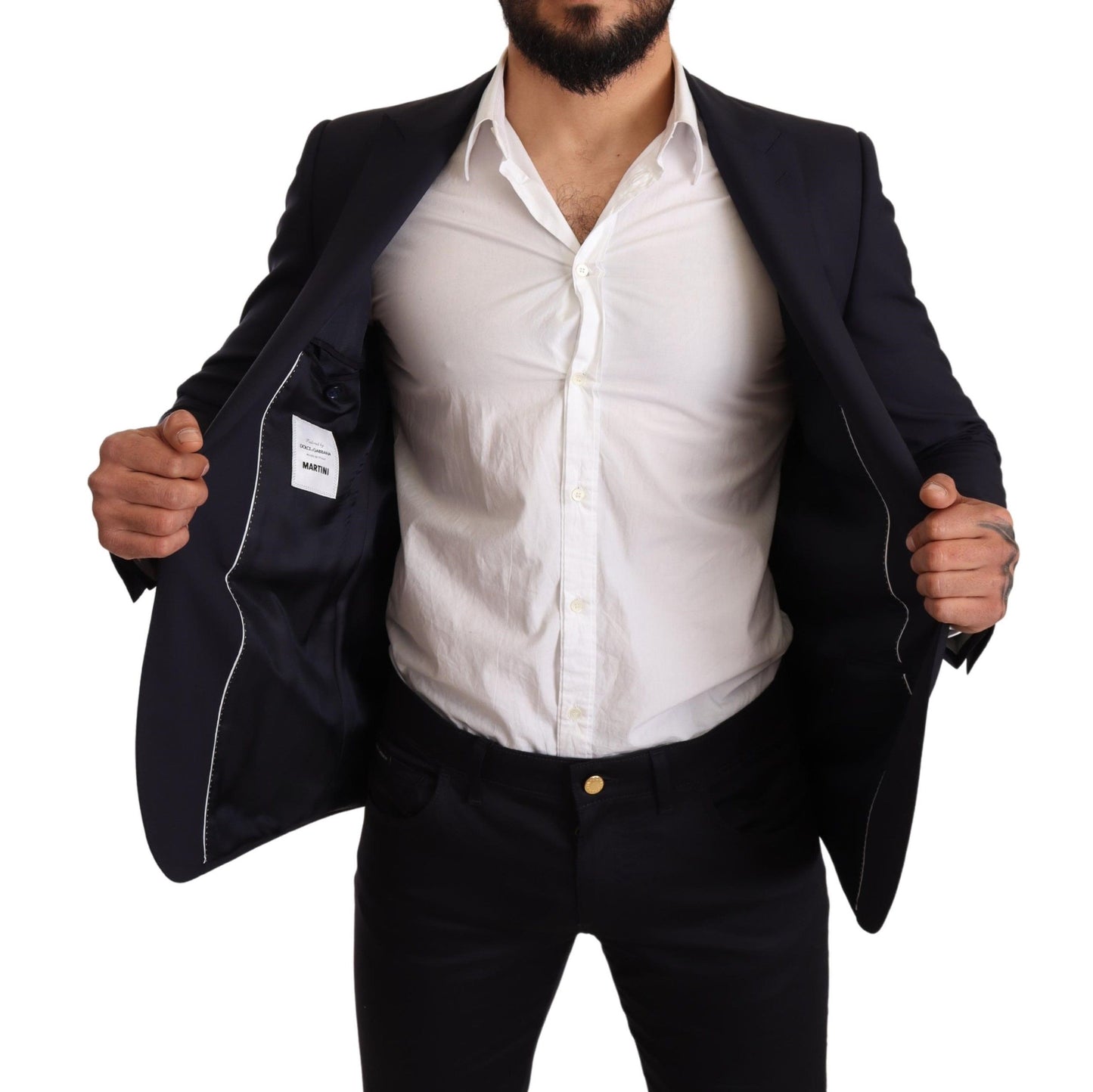 Dolce & Gabbana Marineblauer MARTINI-Blazer aus Wolle im Slim Fit