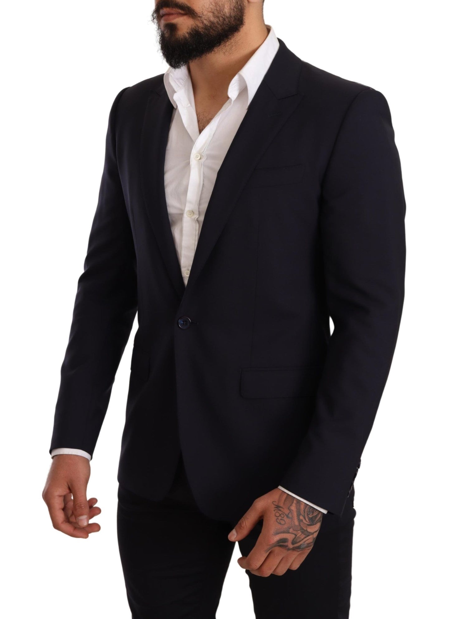 Dolce & Gabbana Marineblauer MARTINI-Blazer aus Wolle im Slim Fit