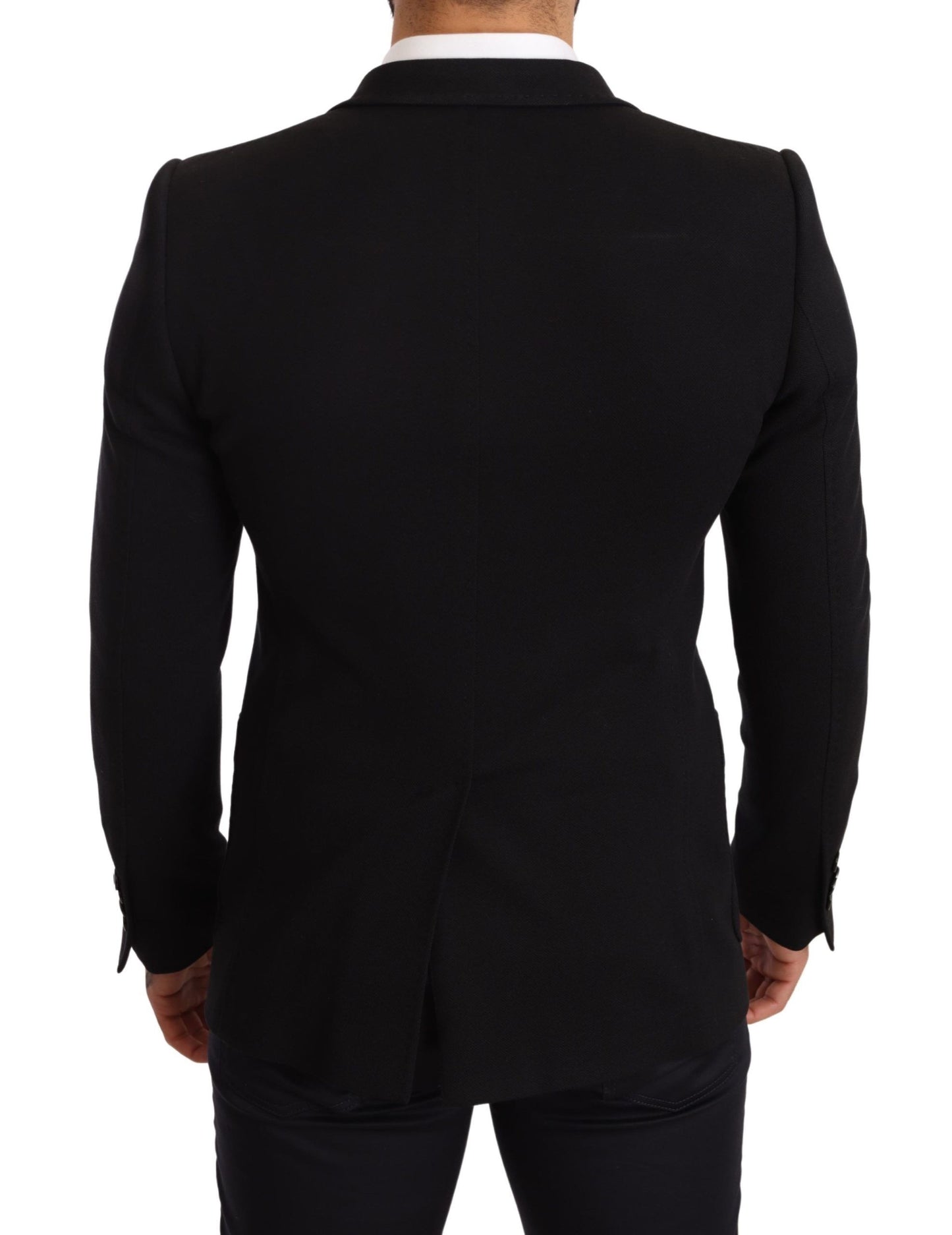 Dolce & Gabbana – Schwarzer Slim Fit-Manteljacken-Blazer aus Baumwolle