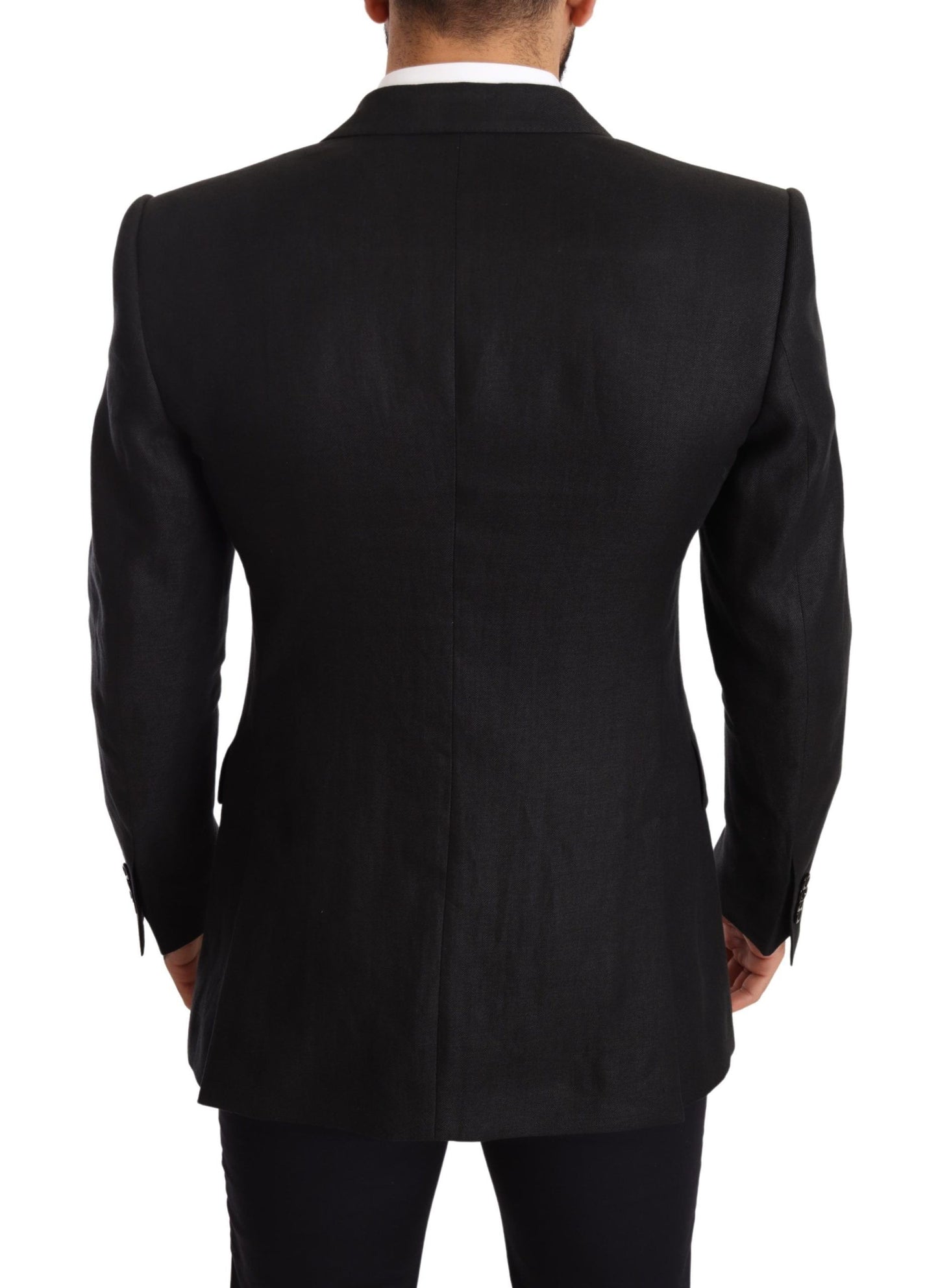 Dolce & Gabbana – Slim Fit – Manteljacke aus schwarzem Leinen