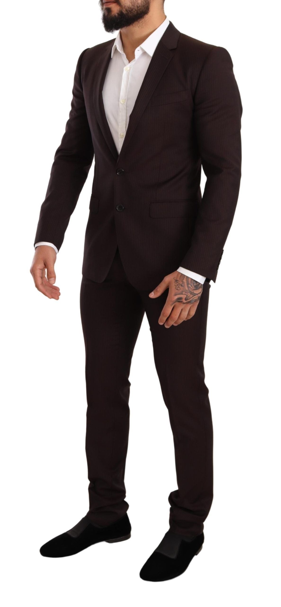 Dolce & Gabbana Bordeauxfarbener MARTINI Slim Fit-Anzug aus Wolle