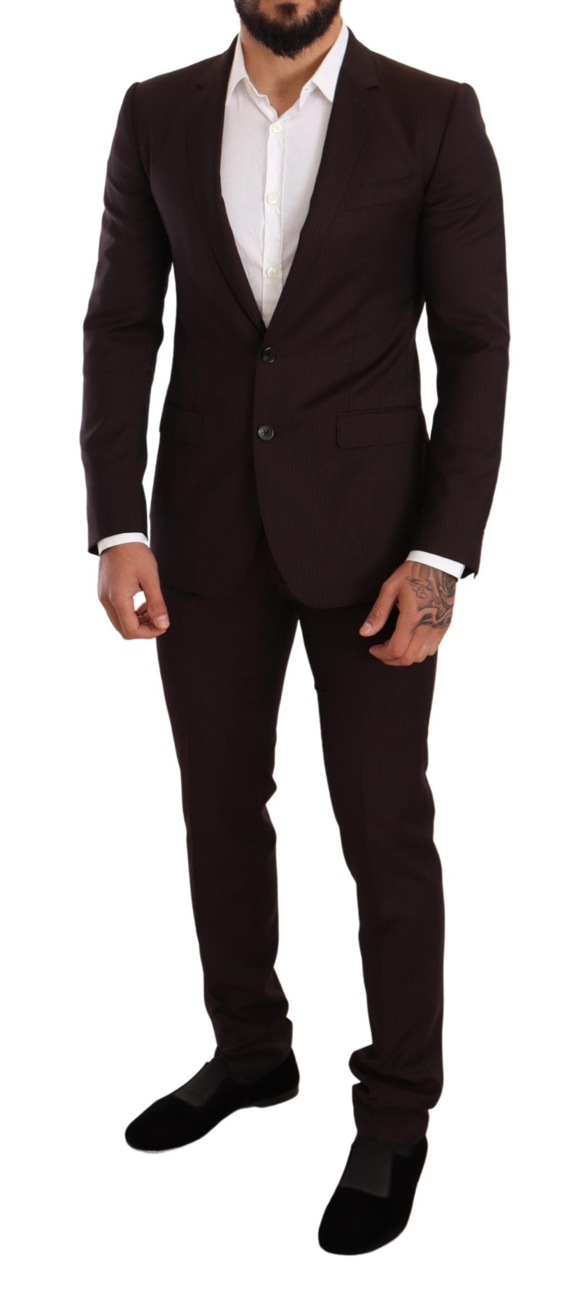 Dolce & Gabbana Bordeauxfarbener MARTINI Slim Fit-Anzug aus Wolle