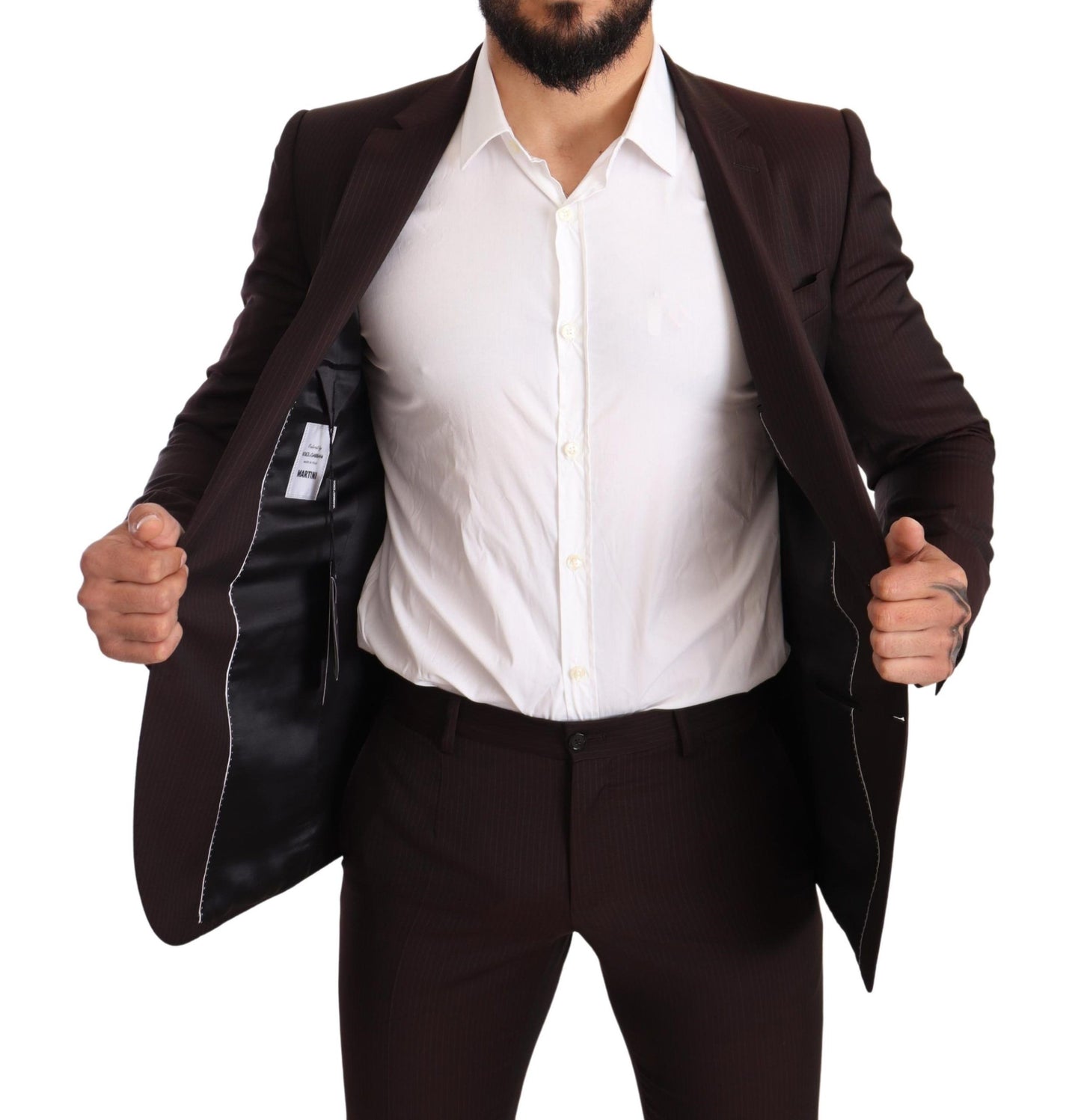 Dolce & Gabbana Bordeauxfarbener MARTINI Slim Fit-Anzug aus Wolle