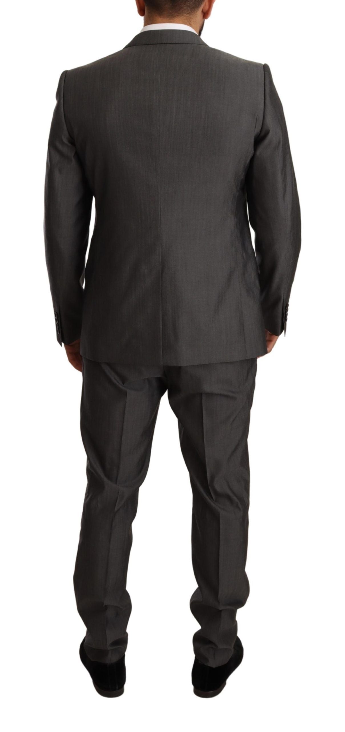 Dolce & Gabbana Grau Metallic MARTINI Slim Fit Anzug