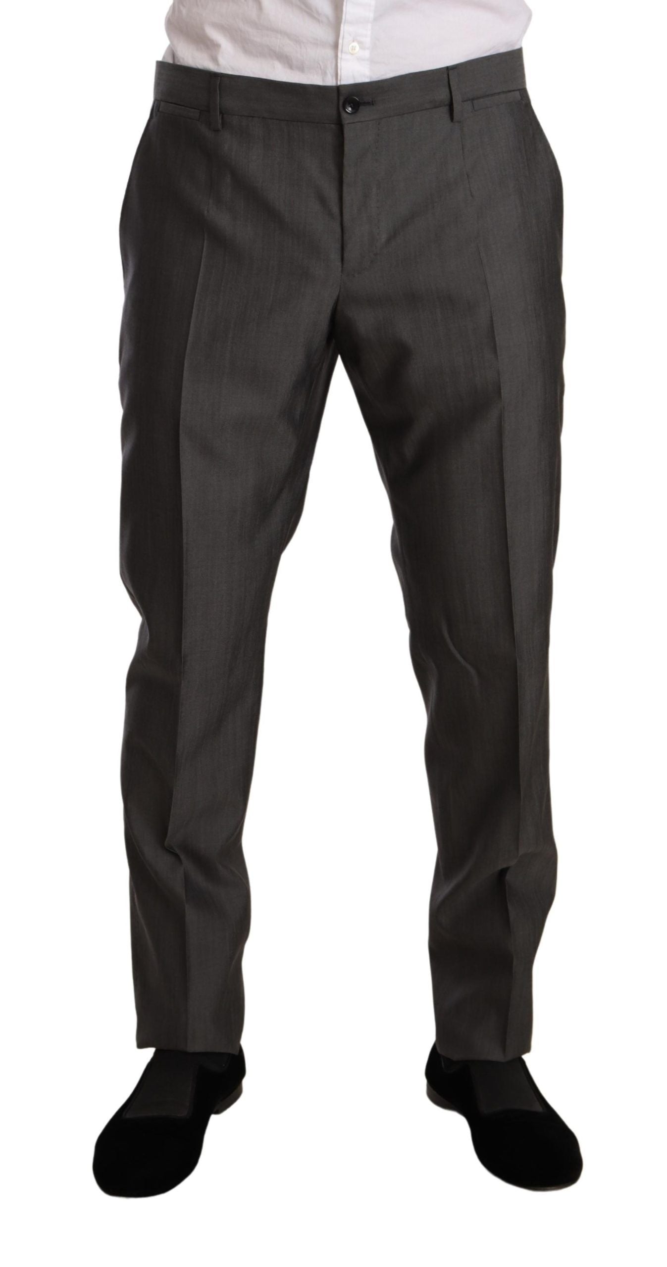 Dolce & Gabbana Grau Metallic MARTINI Slim Fit Anzug