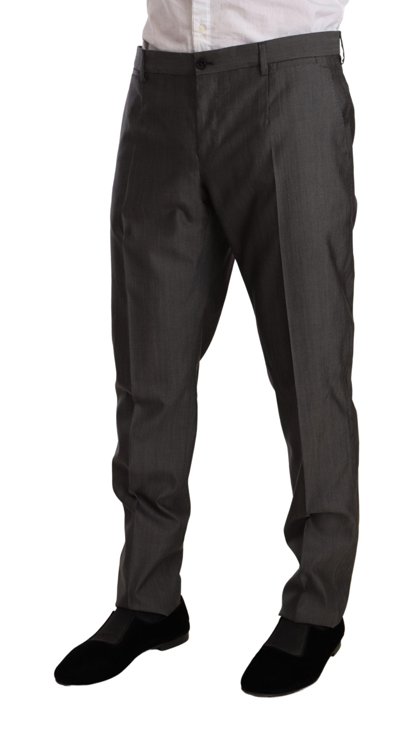 Dolce & Gabbana Grau Metallic MARTINI Slim Fit Anzug