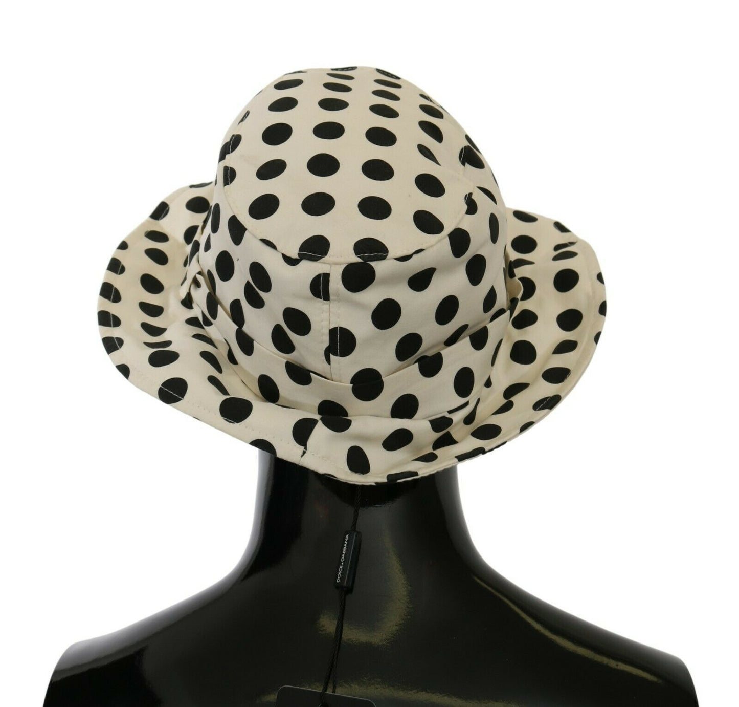 Dolce & Gabbana – Trilby-Hut aus 100 % Baumwolle mit Punktemuster, weiß