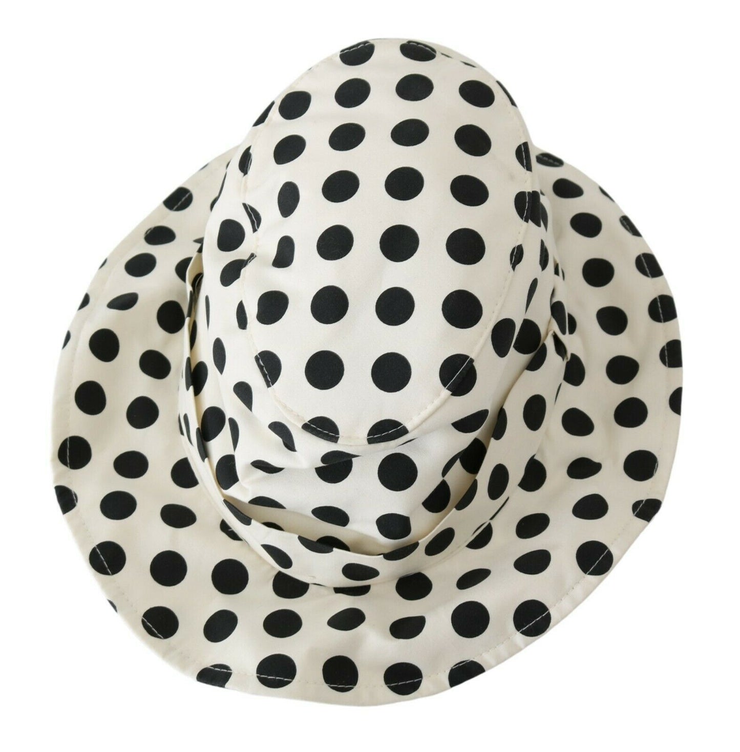 Dolce & Gabbana – Trilby-Hut aus 100 % Baumwolle mit Punktemuster, weiß
