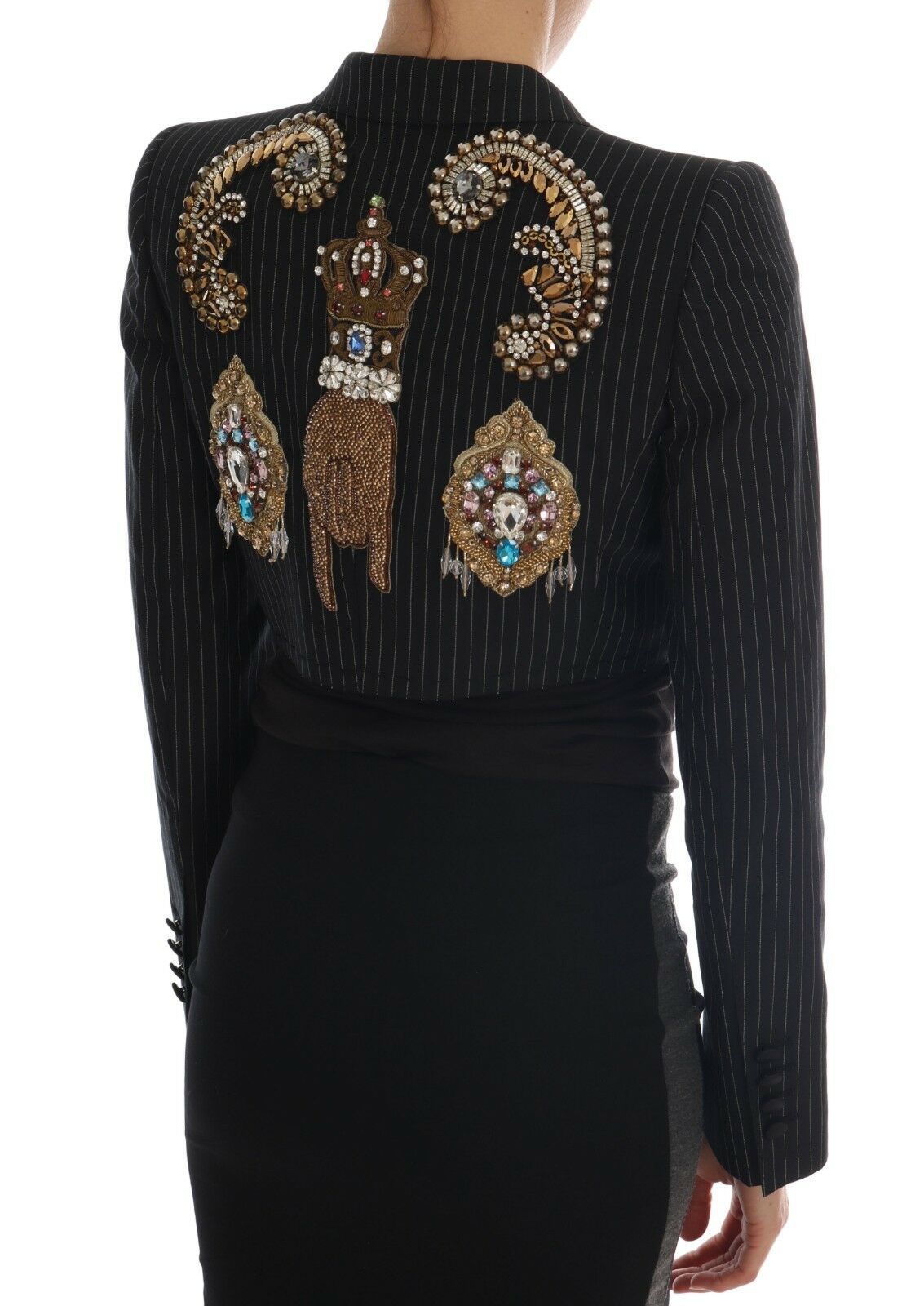 Dolce & Gabbana – Schwarze Märchen-Blazerjacke mit Kristallen