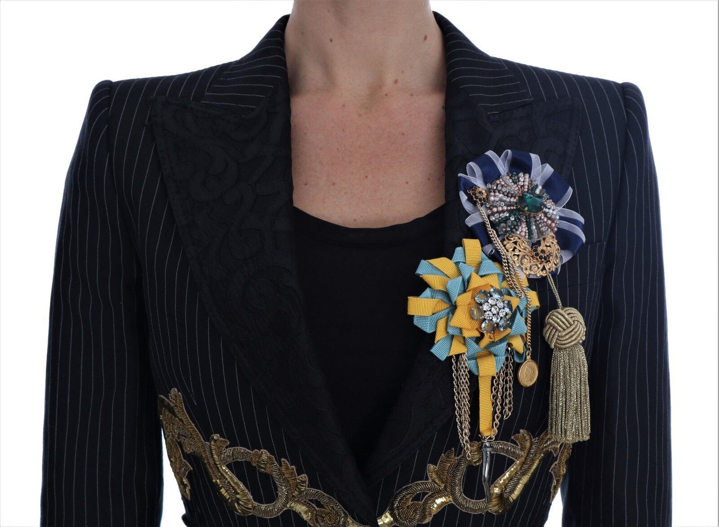 Dolce & Gabbana – Schwarze Märchen-Blazerjacke mit Kristallen