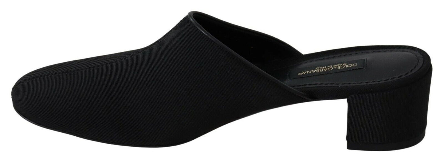 Dolce & Gabbana – Schwarze Rips-Sandalen mit Ripsband Damen Schuhe