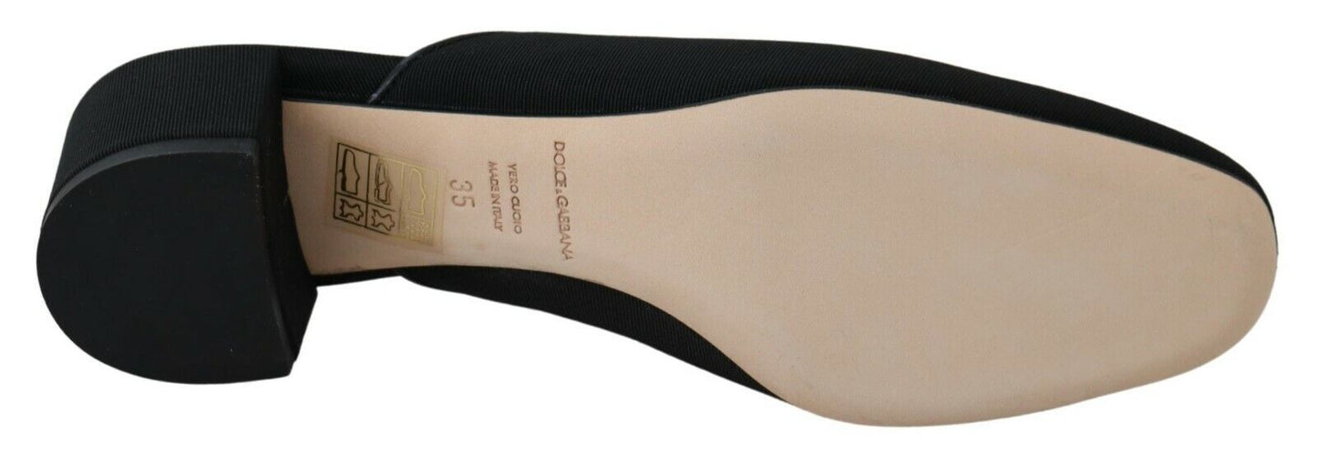 Dolce & Gabbana – Schwarze Rips-Sandalen mit Ripsband Damen Schuhe