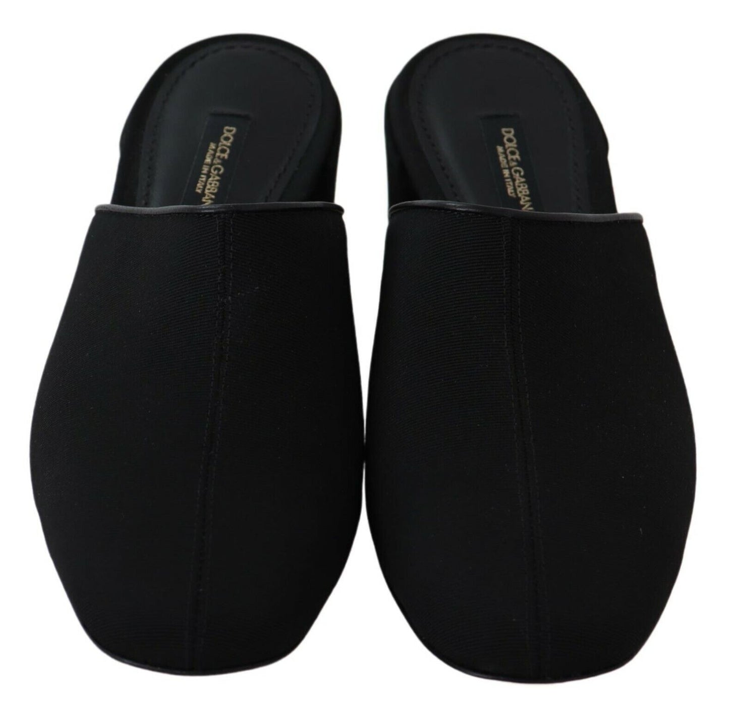 Dolce & Gabbana – Schwarze Rips-Sandalen mit Ripsband Damen Schuhe