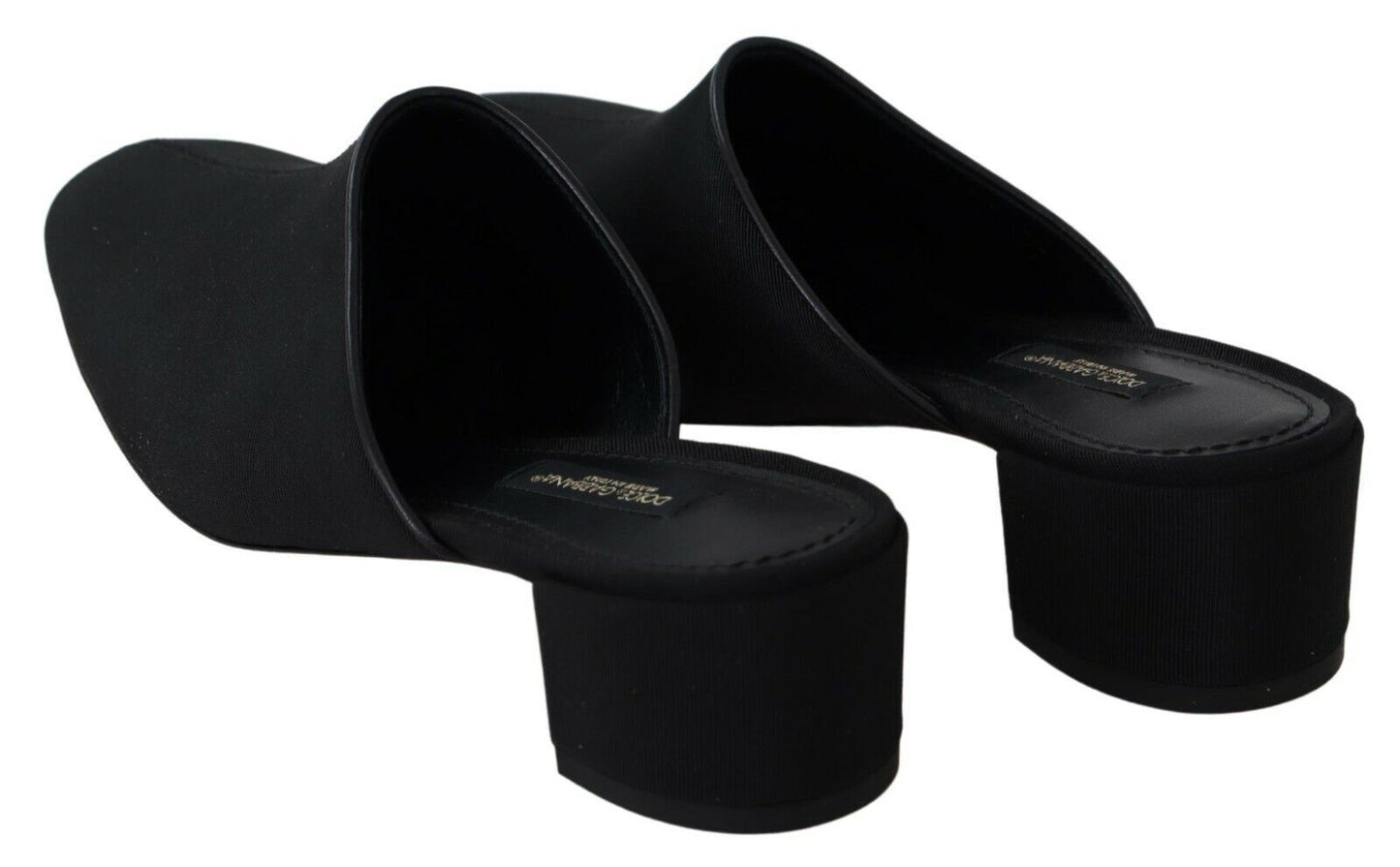 Dolce & Gabbana – Schwarze Rips-Sandalen mit Ripsband Damen Schuhe
