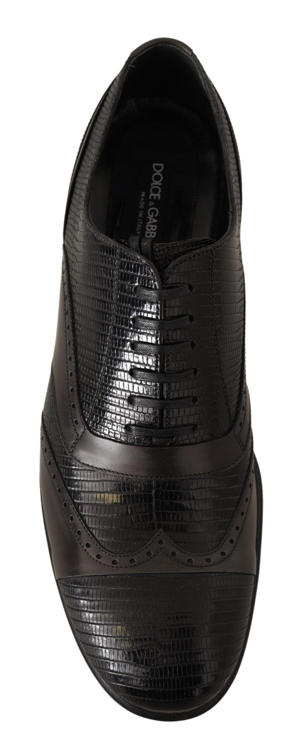 Dolce & Gabbana – Oxford-Schuhe aus braunem Eidechsenleder
