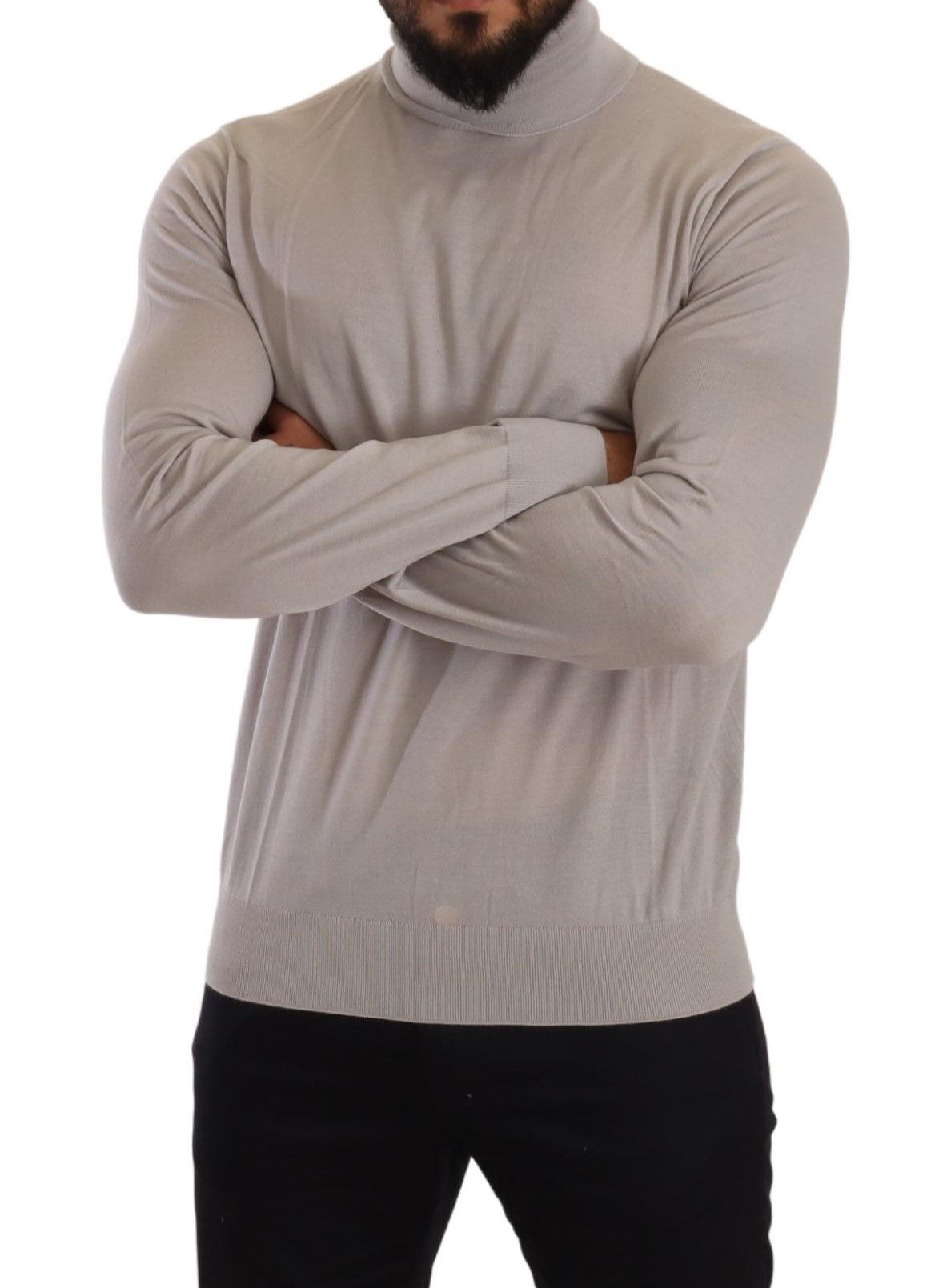 Dolce & Gabbana Grauer Rollkragenpullover aus Kaschmir